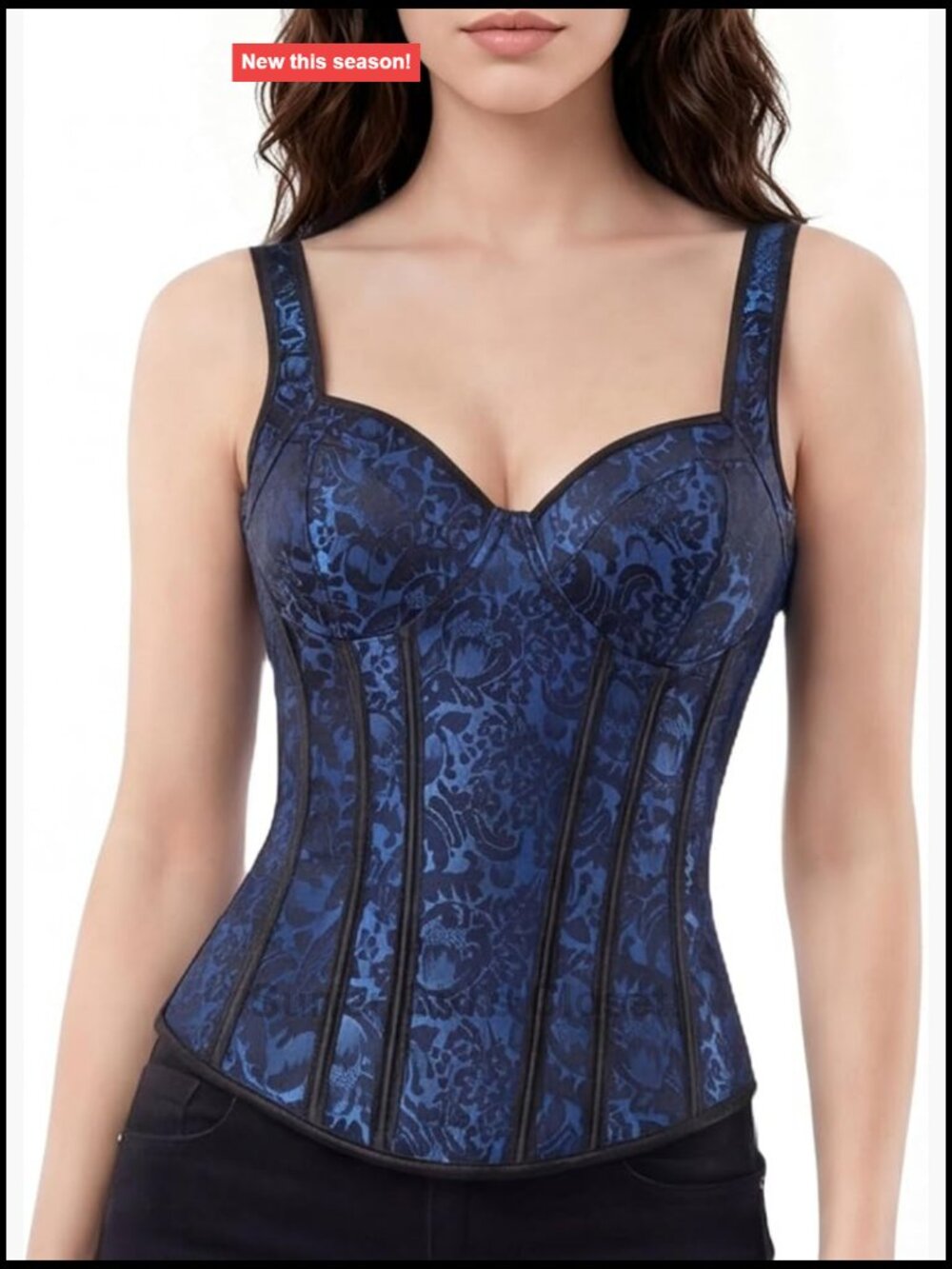 Overbust Corset Top Straps Bustier Halloween Renaissance Costume